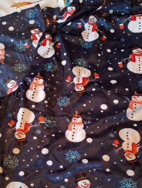Men's Snowman Print Pajama Pants Bottoms Out Sleepwear Xxl Navy